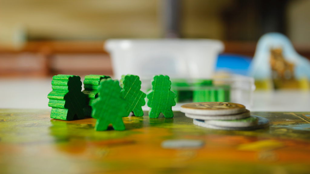Board game green pieces