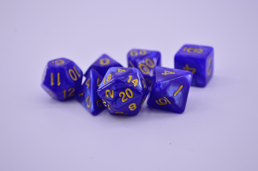 Purple dices with different shape