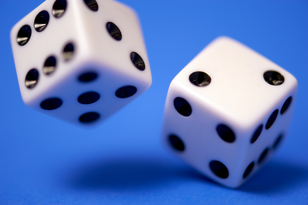Two white dices
